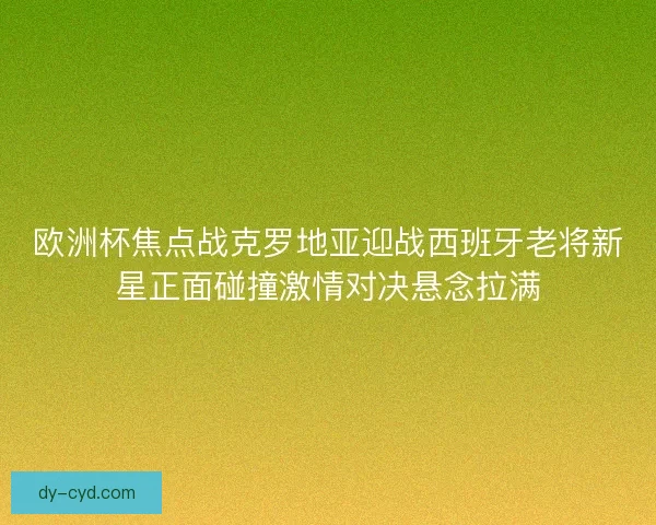 欧洲杯焦点战克罗地亚迎战西班牙老将新星正面碰撞激情对决悬念拉满